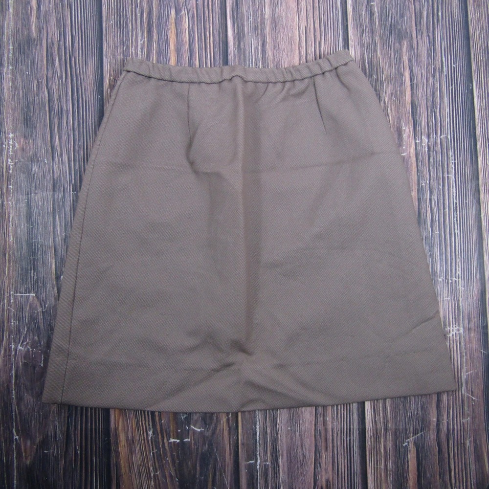 Vintage Act III Skirt Womens Medium Brown Textured Polyester‎ Lined Pull On